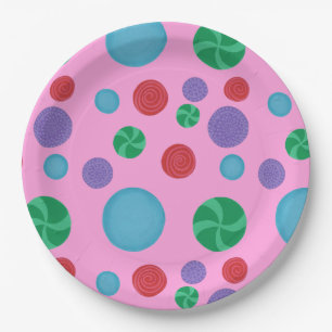 Prato De Papel Chapas de papel colorido para celebração de Bolinh
