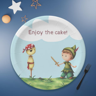 Prato De Papel Chapas de papel de aniversário da Pirata Adventure