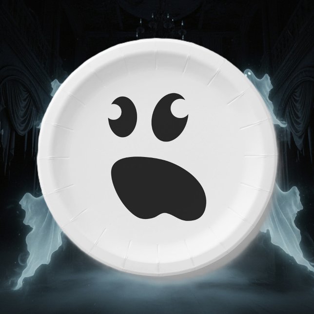 Prato De Papel Chapas de papel de fantasma de Halloween, um fanta (Criador carregado)