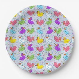 Prato De Papel Chapas de Papel de Patos Diversos (Sem Banner)