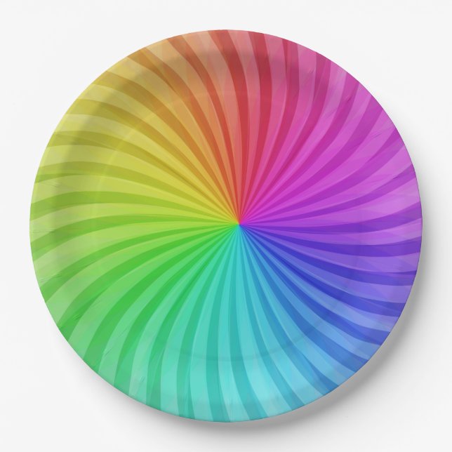 Prato De Papel Chapas de papel do Rainbow. (Frente)