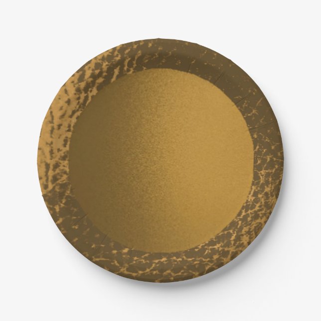 Prato De Papel Chapas de papel em ouro, de couro natural (Frente)