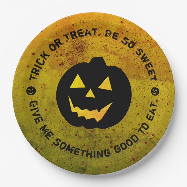 Prato De Papel Chapas de Papel Espalhadas de Sangue de Abóbora de (Frente)