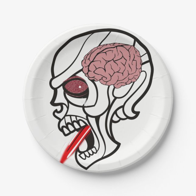 Prato De Papel Chapas de papel Halloween (Frente)