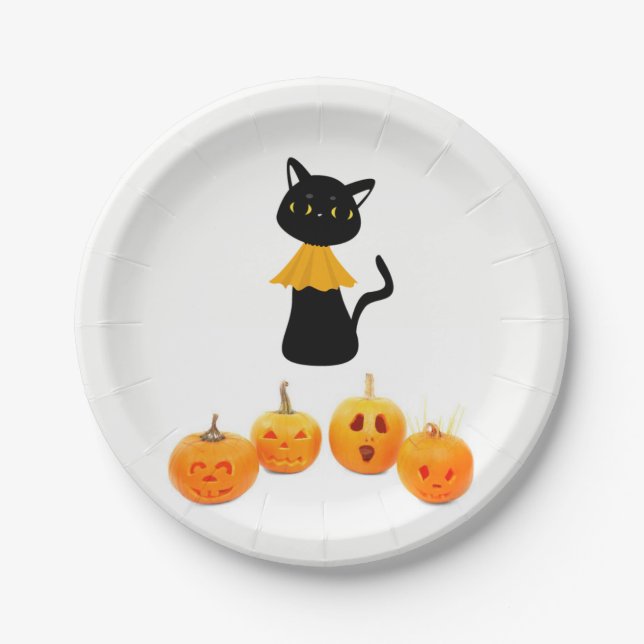 Prato De Papel Chapas de papel Halloween (Frente)