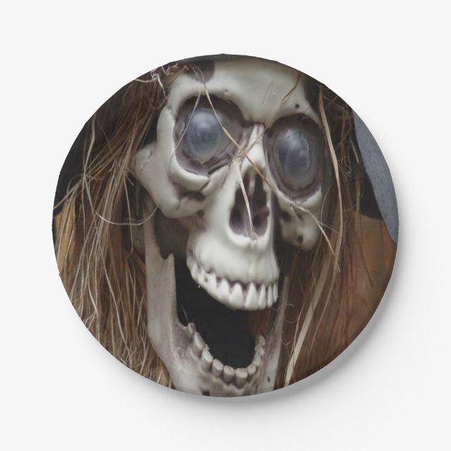 Prato De Papel Chapas de papel Halloween (Frente)