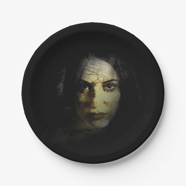 Prato De Papel Chapas de papel Halloween (Frente)