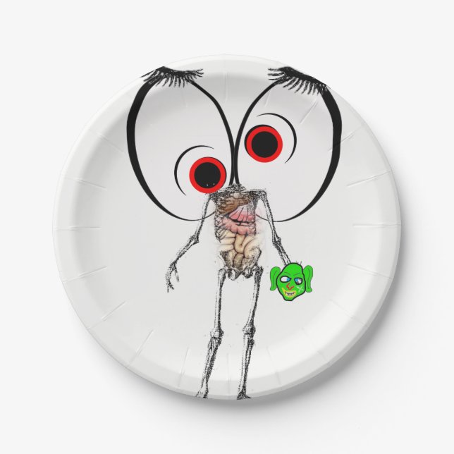 Prato De Papel Chapas de papel Halloween (Frente)