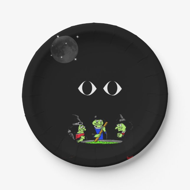 Prato De Papel Chapas de papel Halloween (Frente)