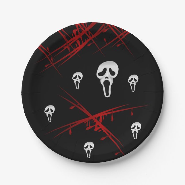 Prato De Papel Chapas de papel Halloween (Frente)