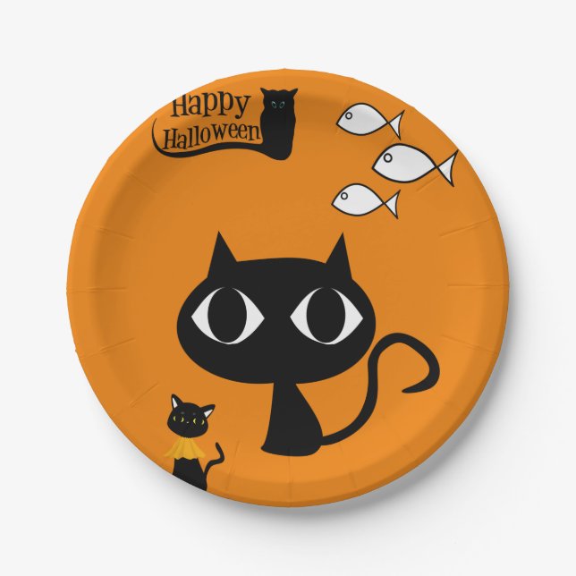 Prato De Papel Chapas de papel Halloween (Frente)