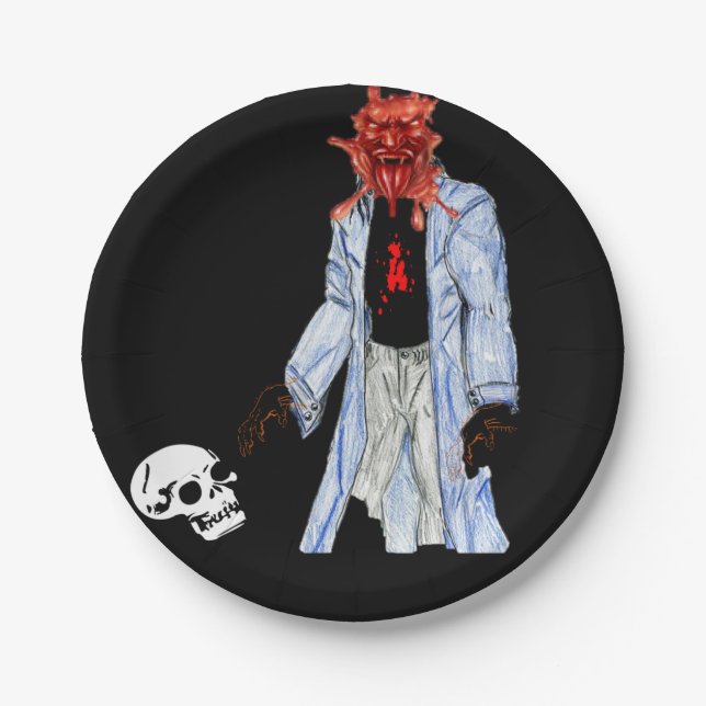 Prato De Papel Chapas de papel Halloween (Frente)