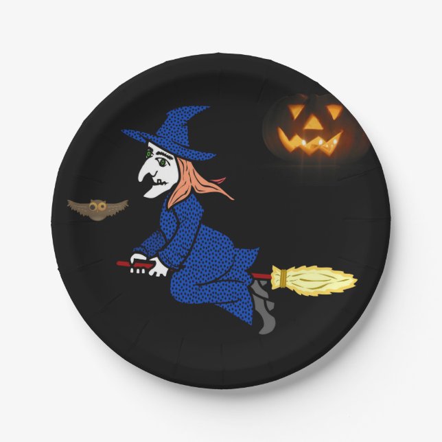 Prato De Papel Chapas de papel Halloween (Frente)