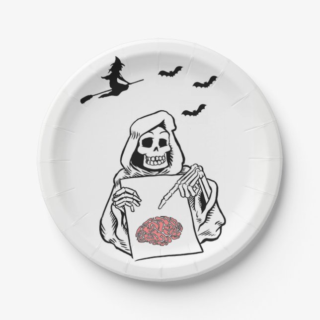 Prato De Papel Chapas de papel Halloween (Frente)