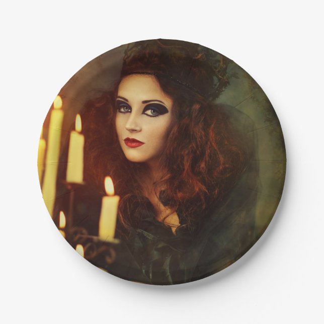 Prato De Papel Chapas de papel Halloween (Frente)