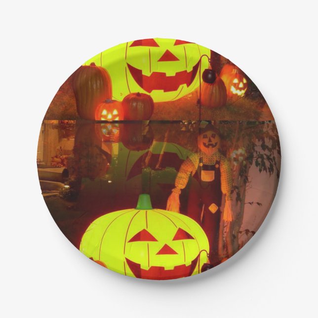 Prato De Papel Chapas de papel Halloween (Frente)