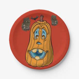 Prato De Papel Chapas de papel Halloween, Abóbora