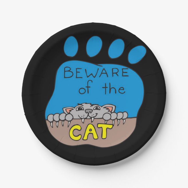 Prato De Papel Chapas de papel Halloween, Cat (Frente)