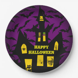 Prato De Papel Chapas de Papel Halloween para Casa Assombrada