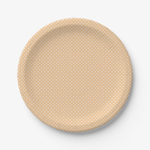 Prato De Papel Chapas de papel laranja com bolinhas brancas