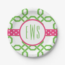 Chapas de papel monogramas e lattice