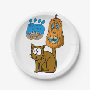 Prato De Papel Chapas de papel no Halloween, Cat