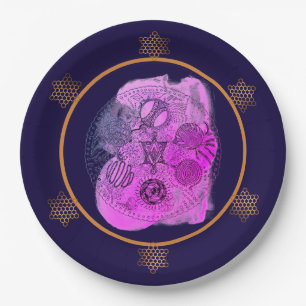 Prato De Papel Chapas de papel para bainha de Seder de Vinho Negr