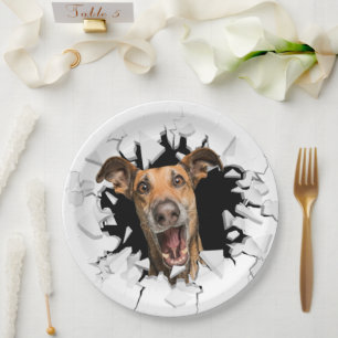 Prato De Papel Chapas de papel para cães engraçados