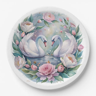 Prato De Papel Chapas de papel para cisne botânico