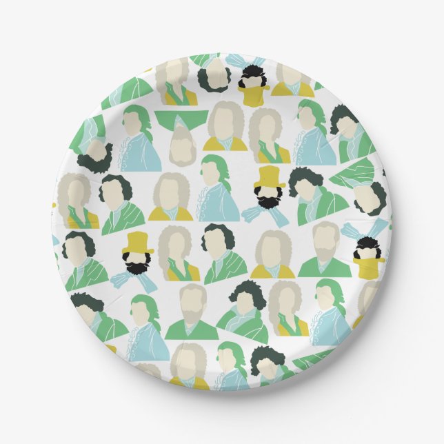 Prato De Papel Chapas de papel para compositores famosos (Frente)