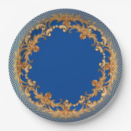 Prato De Papel Chapas de Papel para Ocasiões Douradas Elegantes