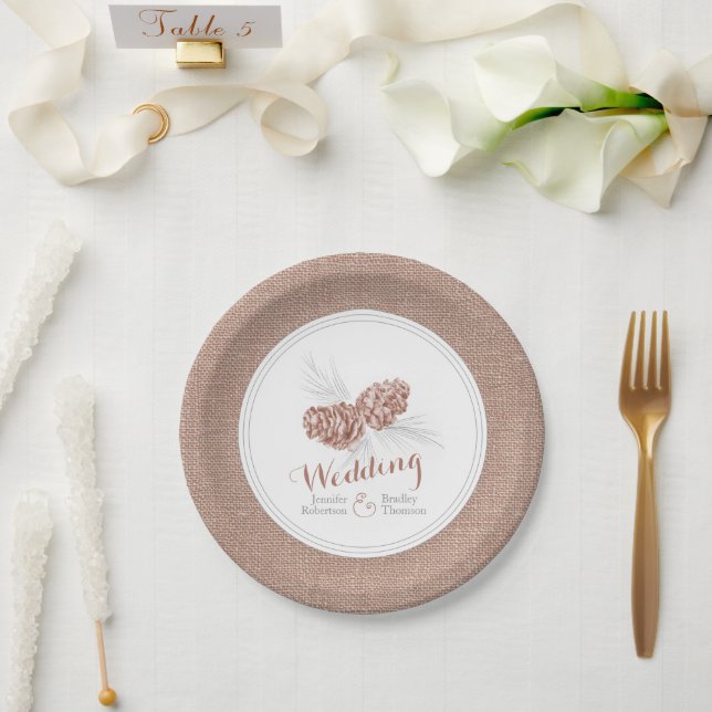 Prato De Papel Chapas de papel para pinheiro de inverno (Casamento)