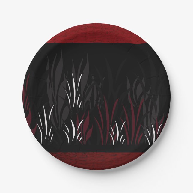 Prato De Papel Chapas de papel preto e marron escuro - Design 2 (Frente)