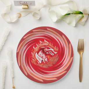 Prato De Papel Chapas de papel vermelho, grandes, de Wilf Whirlin