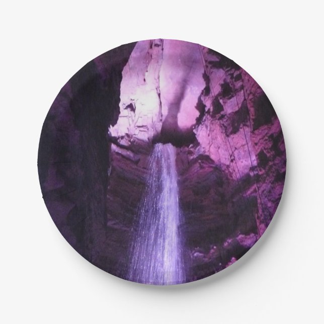 Prato De Papel Chapas de papel violeta em cascata (Frente)