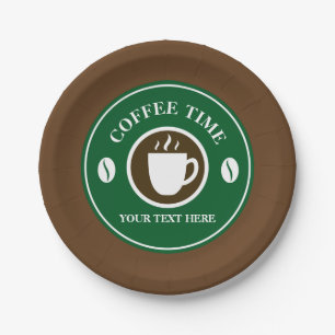 Prato De Papel Chapas descartáveis com design de café personali