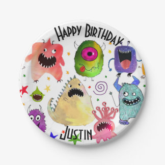 Prato De Papel Chapas personalizadas de papel de monstro