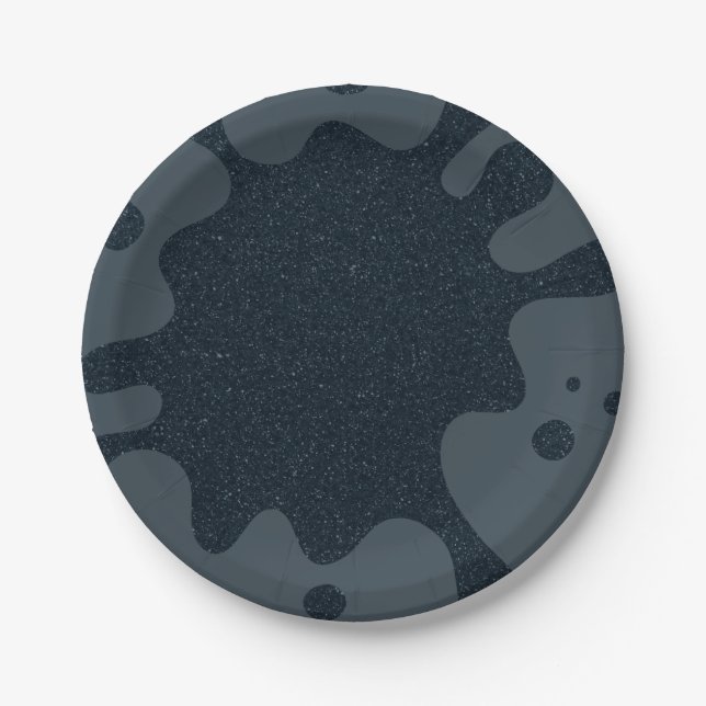 Prato De Papel Charcoal Splash Custom Party Paper Plate (Frente)
