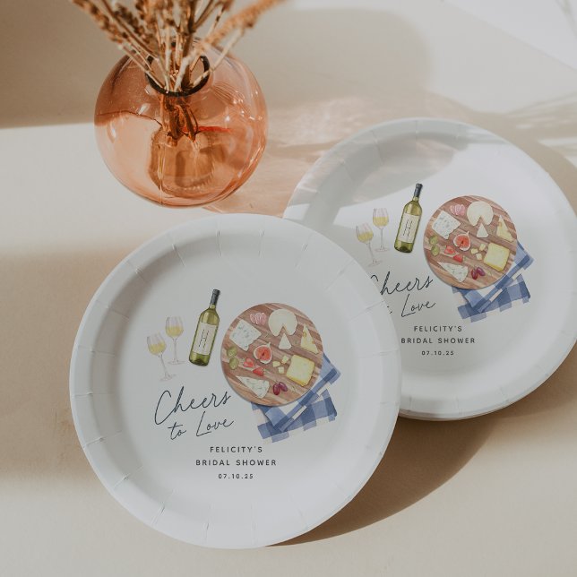 Prato De Papel Charcuterie Conselho Vinho e Queijo para Amar (Criador carregado)