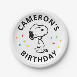 Prato De Papel Charlie Brown e Gang Confetti Aniversário