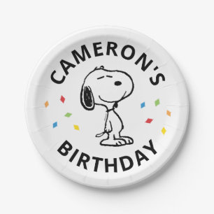 Prato De Papel Charlie Brown e Gang Confetti Aniversário