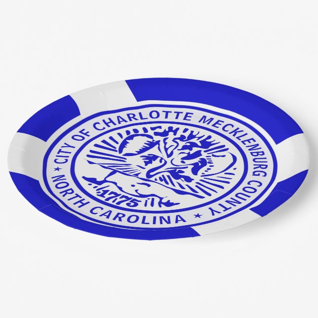 Prato De Papel Charlotte City Flag (Inclinado)