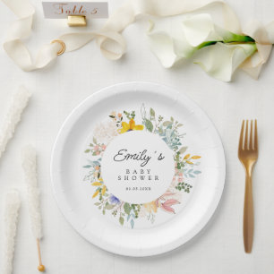 Prato De Papel Charme de Jardim de Flores Selvagens Chá de fral