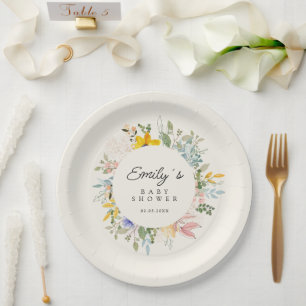Prato De Papel Charme de Jardim de Flores Selvagens Chá de fral