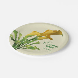 Prato De Papel Charming Calla Lily Wedding Paper Plates