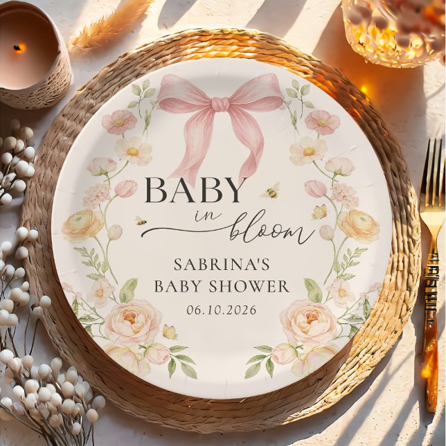 Prato de Papel Chave de Bebê Bebê em Flor Chave de (Criador carregado)