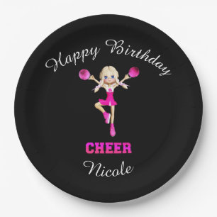 Prato De Papel Cheerhead "Happy Birthday" personalizado