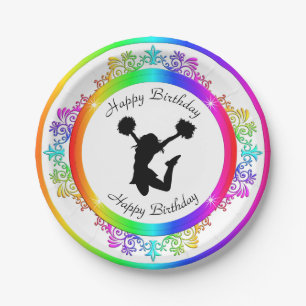 Prato De Papel Cheerleader Incorporado Colorido na moda