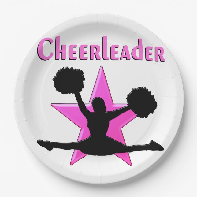 Prato De Papel Cheerleader PINK STAR (Frente)