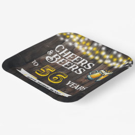 Prato De Papel Cheers and Beers to 56 Years Rustic Birthday